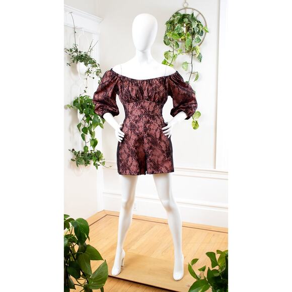 NWT Vixen by MICHELINE PITT Black Lace "Vacation Playsuit" Pin Up Romper XL - Picture 5 of 11